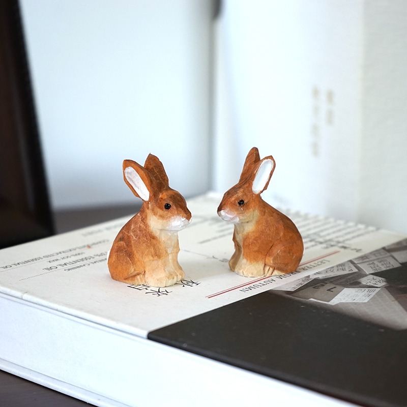 1PC Seated Bunny Hand Carved W - огляд і ціна Woodworking Rabbet